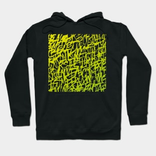 Lime Colored Lettering Pattern Home Decor Print Hoodie